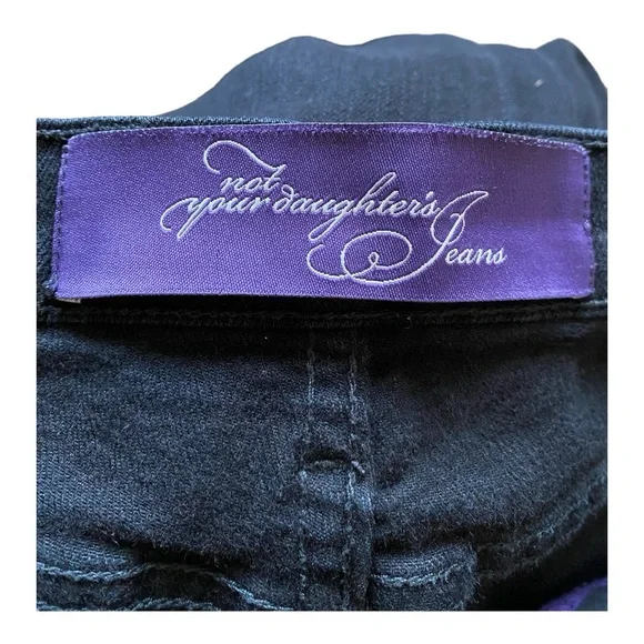 NYDJ SZ 12 black with stud design on back pockets. Some missing other than that - Picture 5 of 7